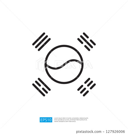 Abstract Icon Representing Sport And Fitness With Circular Shape And Wave Lines, Minimalist Symbol Design For Health And Activity 127926006