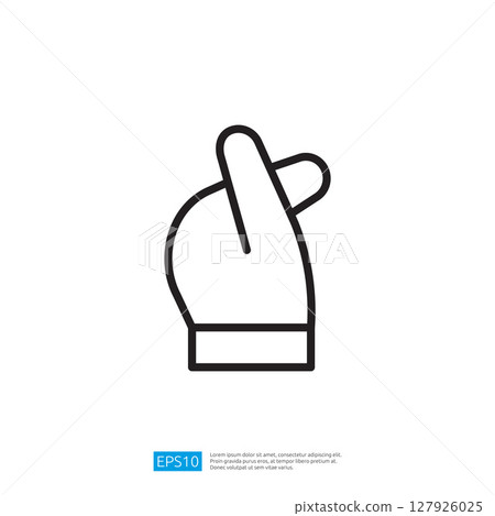Minimalist Icon of a Hand Gesture Symbolizing Luck and Success with Clean Lines and Outline Design Minimalist Icon of a Hand Gesture Symbolizing Luck and Success with Clean Lines and Outline Design 127926025