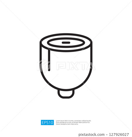 Simple Black and White Icon of a Cup or Container on a White Background for Graphic Representation and Illustration Simple Black and White Icon of a Cup or Container on a White Background for Graphic Representation and Illustration 127926027