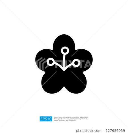 Abstract Technology Flower Icon Representing Digital Connection and Growth in Modern Design with Clean Minimalist Aesthetic Abstract Technology Flower Icon Representing Digital Connection and Growth in Modern Design with Clean Minimalist Aesthetic 127926039
