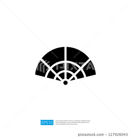 Stylized Black and White Geometric Icon with Symmetrical Design and Abstract Pattern for Modern Graphic Representation 127926043