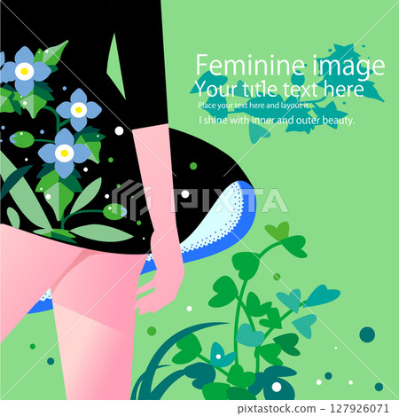 一位女性的植物圖像 127926071