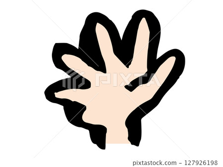 Japanese style illustration of a par palm 127926198