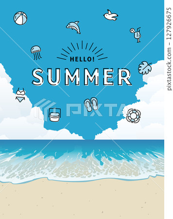 Summer sea poster with summer image 127926675