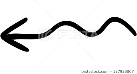 Illustration of one-line hand-drawn arrow 10 (black) Illustration of one-line hand-drawn arrow 10 (black) 127926807