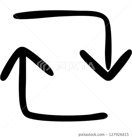 Illustration of a single-line hand-drawn arrow 18 (black) Illustration of a single-line hand-drawn arrow 18 (black) 127926815