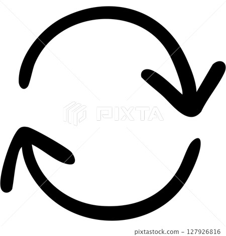 Illustration of a single-line hand-drawn arrow 19 (black) 127926816