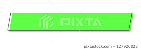 Rounded corner fluorescent green parallelogram line icon - simple, stylish and eye-catching frame/decoration 127926828