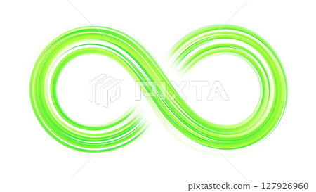 在白色背景上以綠色漸層線繪製的無窮大符號 127926960
