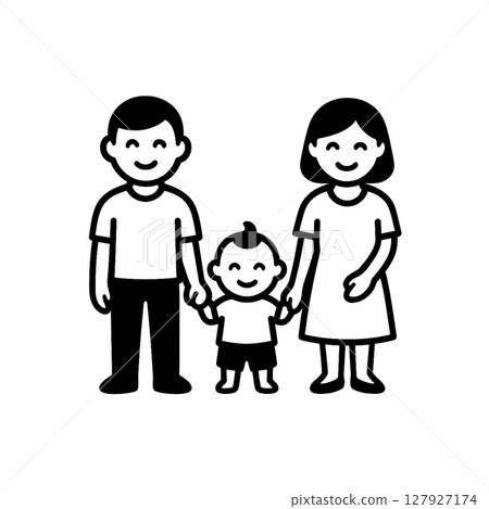 Family line icon, illustration, family, parent and child, material, no background Family line icon, illustration, family, parent and child, material, no background 127927174