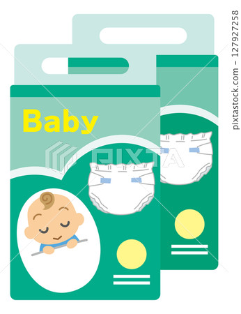 盒子裡的一次性尿布插圖 盒子裡的一次性尿布插圖 127927258