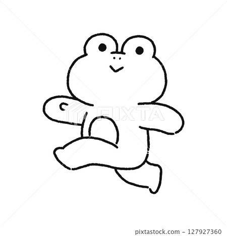 Happy frog line drawing 127927360