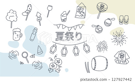 夏日祭典裝飾素材套裝 127927442