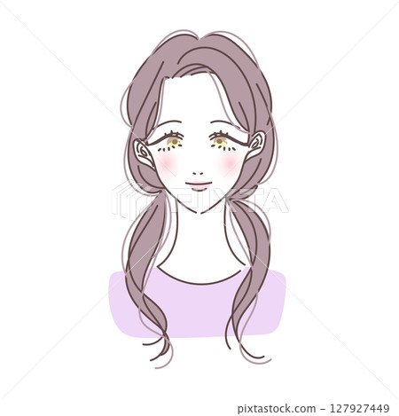 簡單而美麗的辮子女人向量圖 簡單而美麗的辮子女人向量圖 127927449