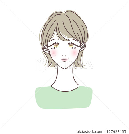 Simple and beautiful vector illustration of a woman with short hair Simple and beautiful vector illustration of a woman with short hair 127927465
