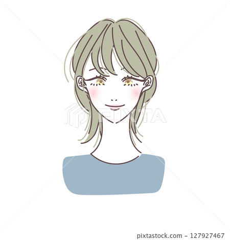 Simple and beautiful vector illustration of a woman with wolf hair Simple and beautiful vector illustration of a woman with wolf hair 127927467