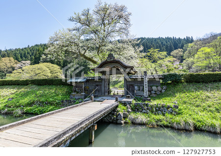 The Karamon Gate at the Ichijodani Asakura Clan Ruins on a clear day in Fukui City, Fukui Prefecture The Karamon Gate at the Ichijodani Asakura Clan Ruins on a clear day in Fukui City, Fukui Prefecture 127927753