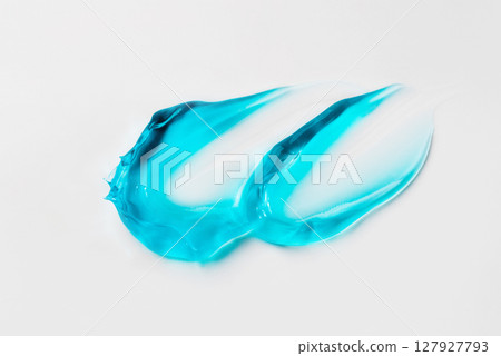 Smears of blue cosmetic hair gel 127927793