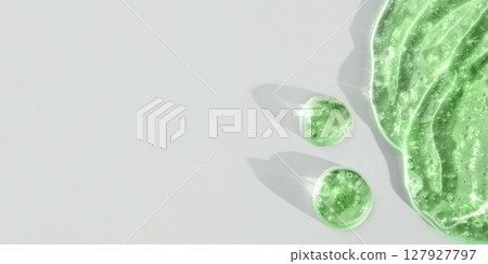 Cosmetic smear gel texture on a white background Cosmetic smear gel texture on a white background 127927797