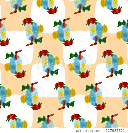 Seamless Summer Drink Pattern Seamless Summer Drink Pattern 127927821