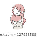 A woman holding a heart 127928588