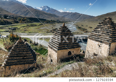Ancient Dargavs. City of the Dead, North Ossetia-Alania, Russia Ancient Dargavs. City of the Dead, North Ossetia-Alania, Russia 127928594