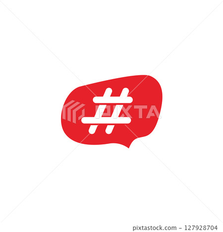 Modern hashtag social network logo design 127928704