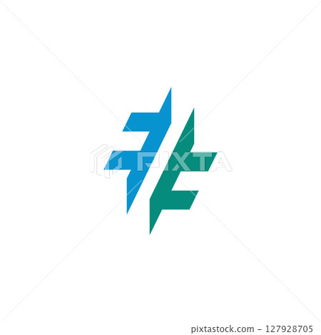 Modern hashtag social network logo design 127928705