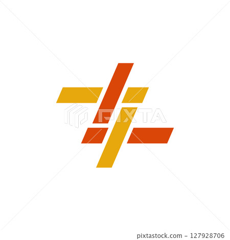 Modern hashtag social network logo design 127928706