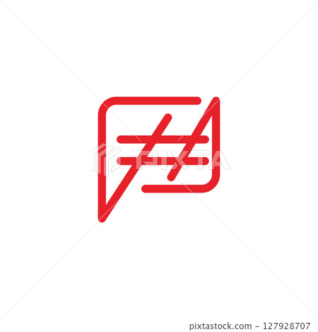 Modern hashtag social network logo design 127928707