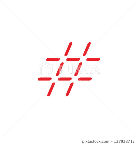 Modern hashtag social network logo design 127928712