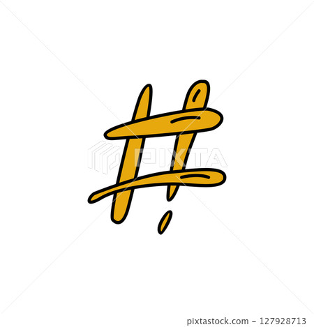 Modern hashtag social network logo design 127928713