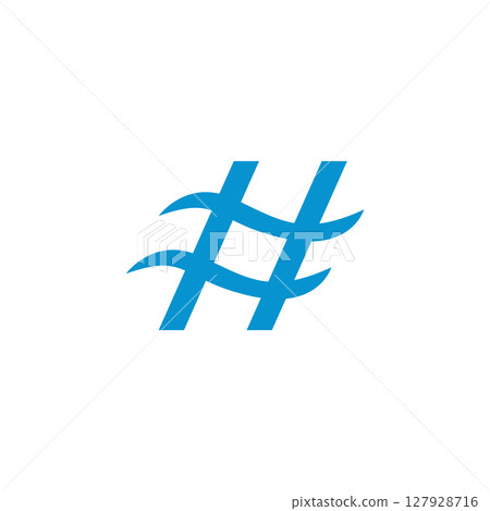 Modern hashtag social network logo design 127928716