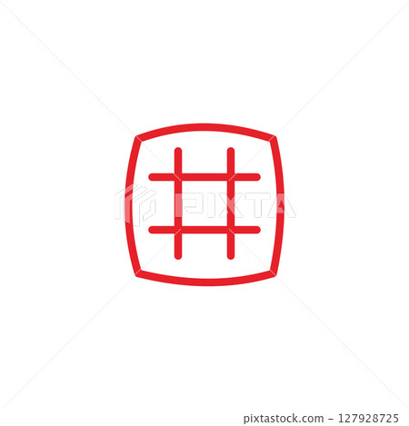 Modern hashtag social network logo design 127928725