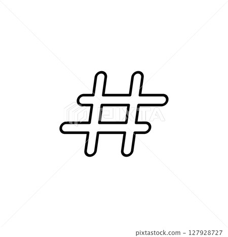 Modern hashtag social network logo design 127928727