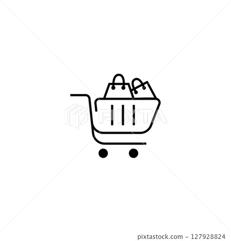 Modern Shopping cart trolley logo design Modern Shopping cart trolley logo design 127928824