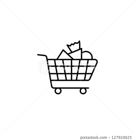 Modern Shopping cart trolley logo design Modern Shopping cart trolley logo design 127928825