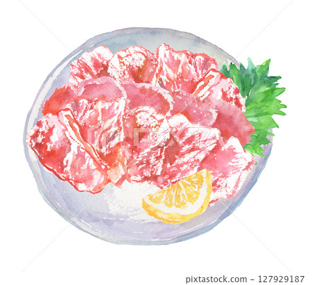 馬肉水彩插圖 127929187