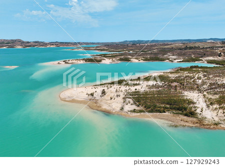 Aerial view of Embalse de La Pedrera Aerial view of Embalse de La Pedrera 127929243