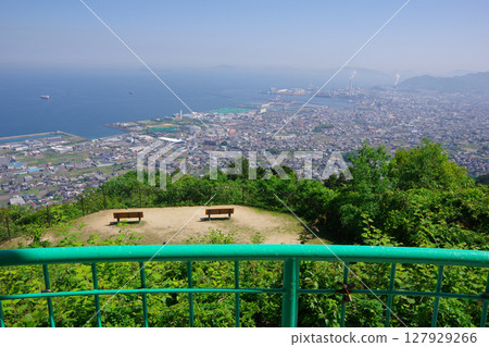 View of Kawanoe and the Shonai Peninsula from the Gokusada Observatory in Shikokuchuo City, Ehime Prefecture View of Kawanoe and the Shonai Peninsula from the Gokusada Observatory in Shikokuchuo City, Ehime Prefecture 127929266