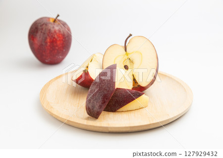紐西蘭小蘋果的庫存照片 蘋果的橫切面 127929432