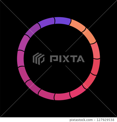 Colorful circle loader icon. Symbol of reload, refresh, loading, recycle and repeat. Interconnecting round arrow vector icon 127929538