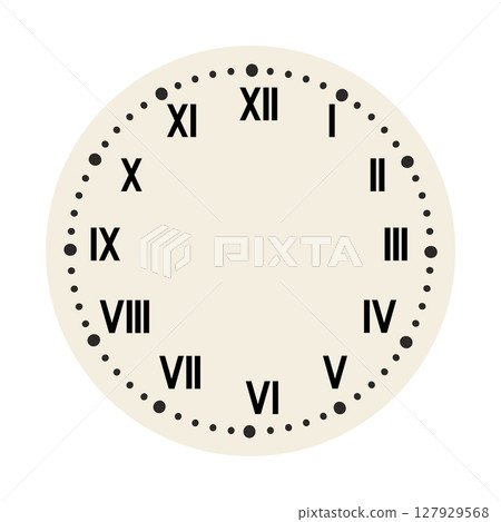Retro round clock face. Vintage watch design. Elegant antique dial. Timer with numerals. Decorative carved arrows. Mechanical chronometer. Vector Retro round clock face. Vintage watch design. Elegant antique dial. Timer with numerals. Decorative carved arrows. Mechanical chronometer. Vector 127929568