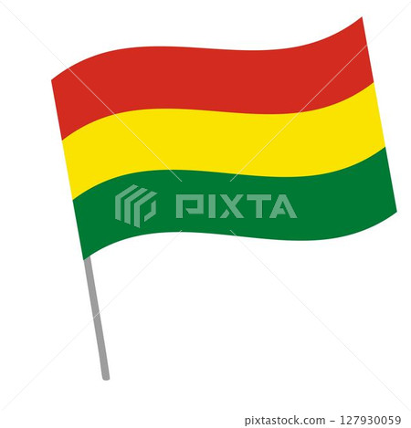 Bolivia national flag flutters with flagpole 127930059
