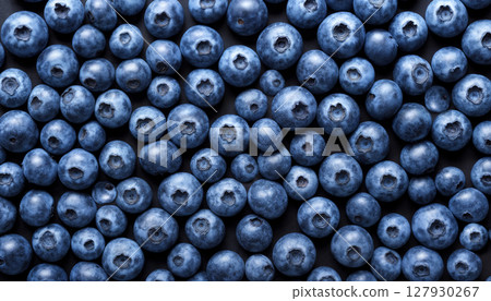 Background of bright blueberries with a top view filling the entire screen 127930267