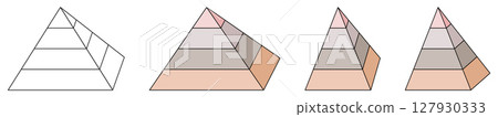 Simple 3d pyramid made of 4 layers, infographics element Simple 3d pyramid made of 4 layers, infographics element 127930333