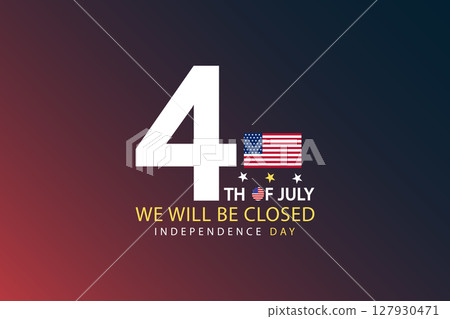 Patriotic Closure Announcement for Independence Day Patriotic Closure Announcement for Independence Day 127930471