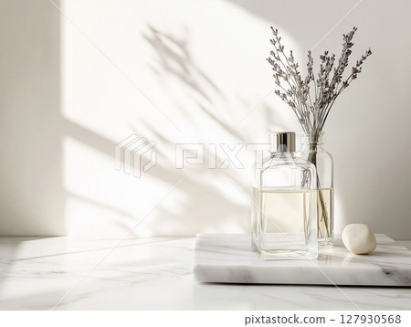 Elegant glass bottles with 127930568
