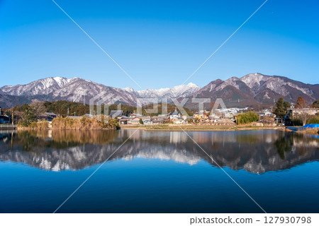 三重縣四日市水澤町南路神池(俗稱集池)的冬日風景 三重縣四日市水澤町南路神池(俗稱集池)的冬日風景 127930798