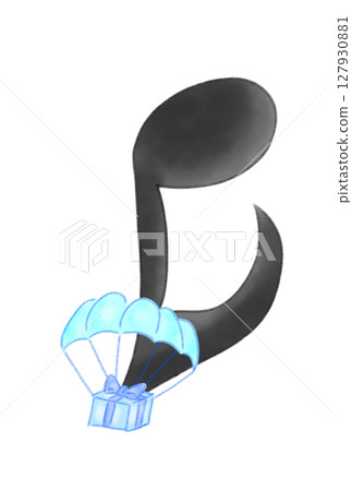 Musical note with a parachute 127930881